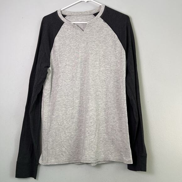 Lululemon Other - Lululemon Bodhi Long Sleeve Shirt Mens Sz M Gray Henley Raglan Baseball Tee